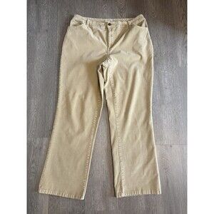 Vintage Y2K St Johns Bay Womens Stretch Bootcut Corduroy Pants Size 16 Beige